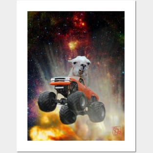 OH MY LAMA!... AGAIN! Its an Explosive Jumping Monster Truck With a Lama Driving! Posters and Art